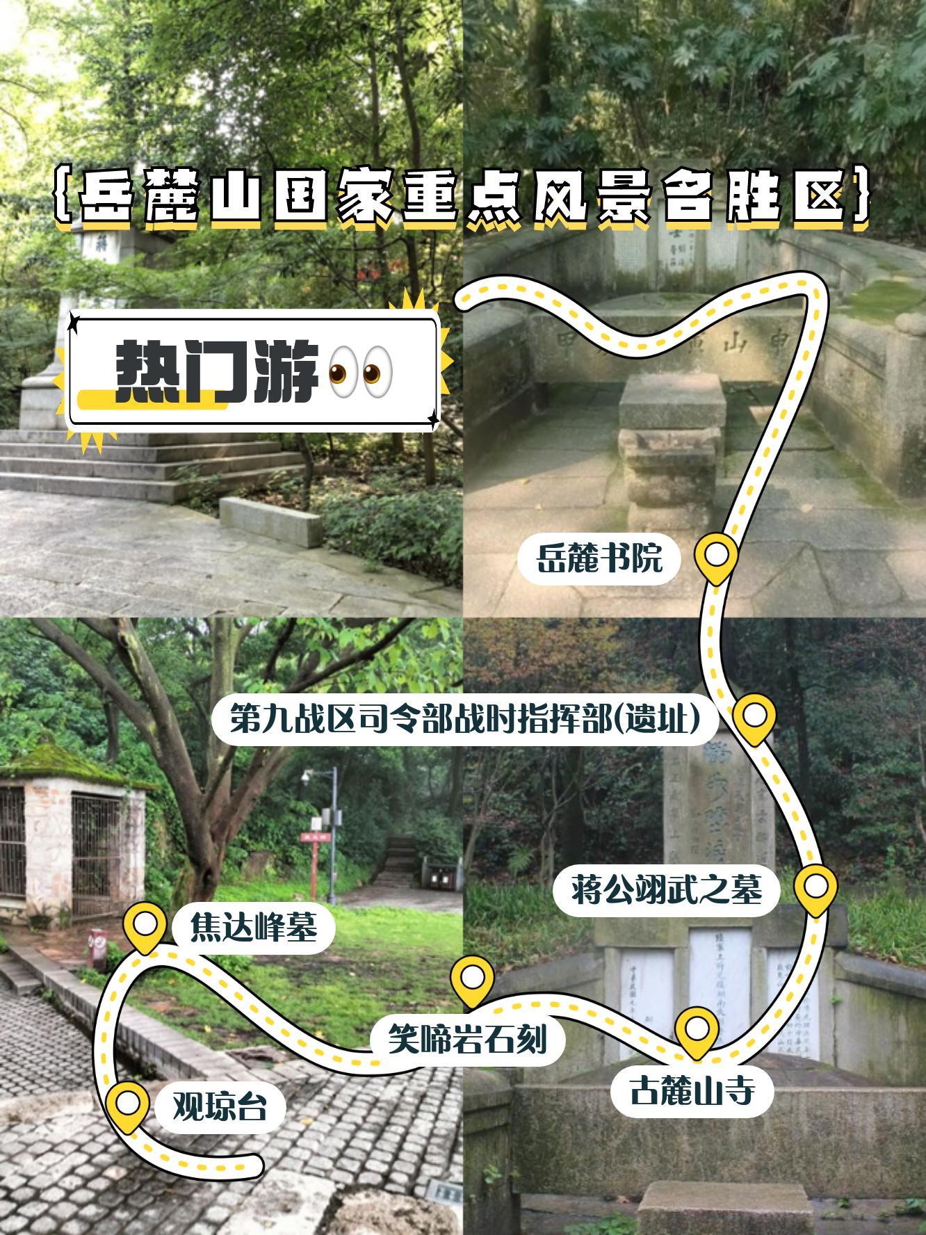 岳麓山旅游路线图片