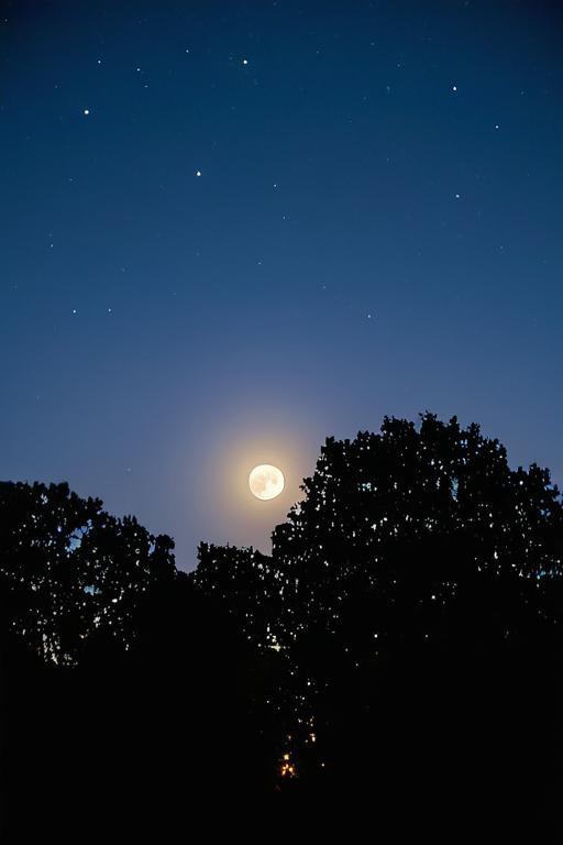 夜晚月亮真实图片