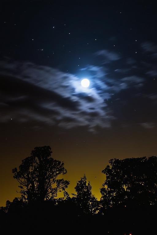 黑夜中的月亮图片