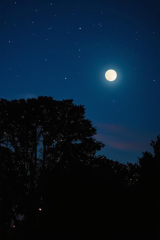 夜深人静半个月亮图片图片