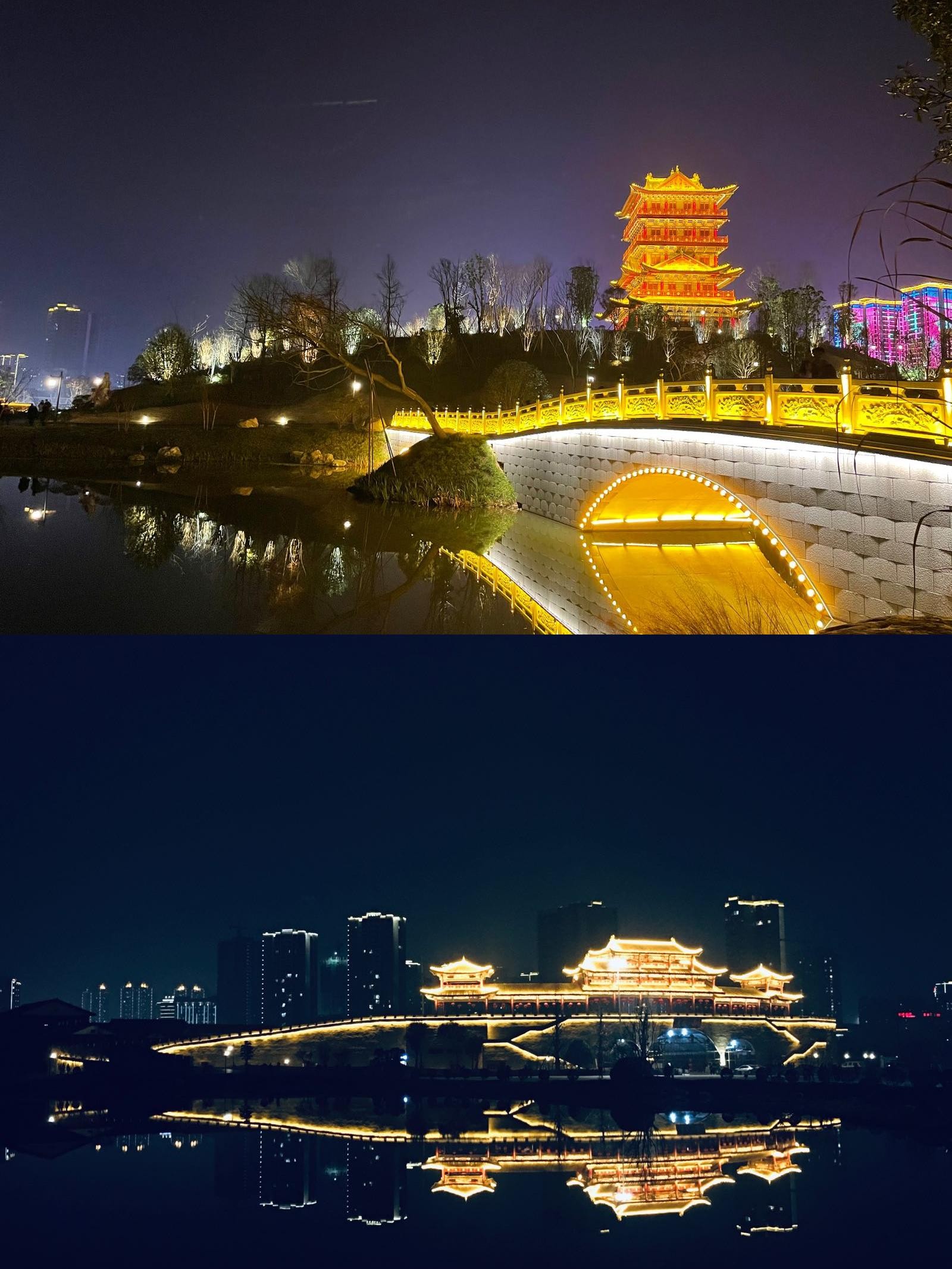 大足香国公园夜景图片图片