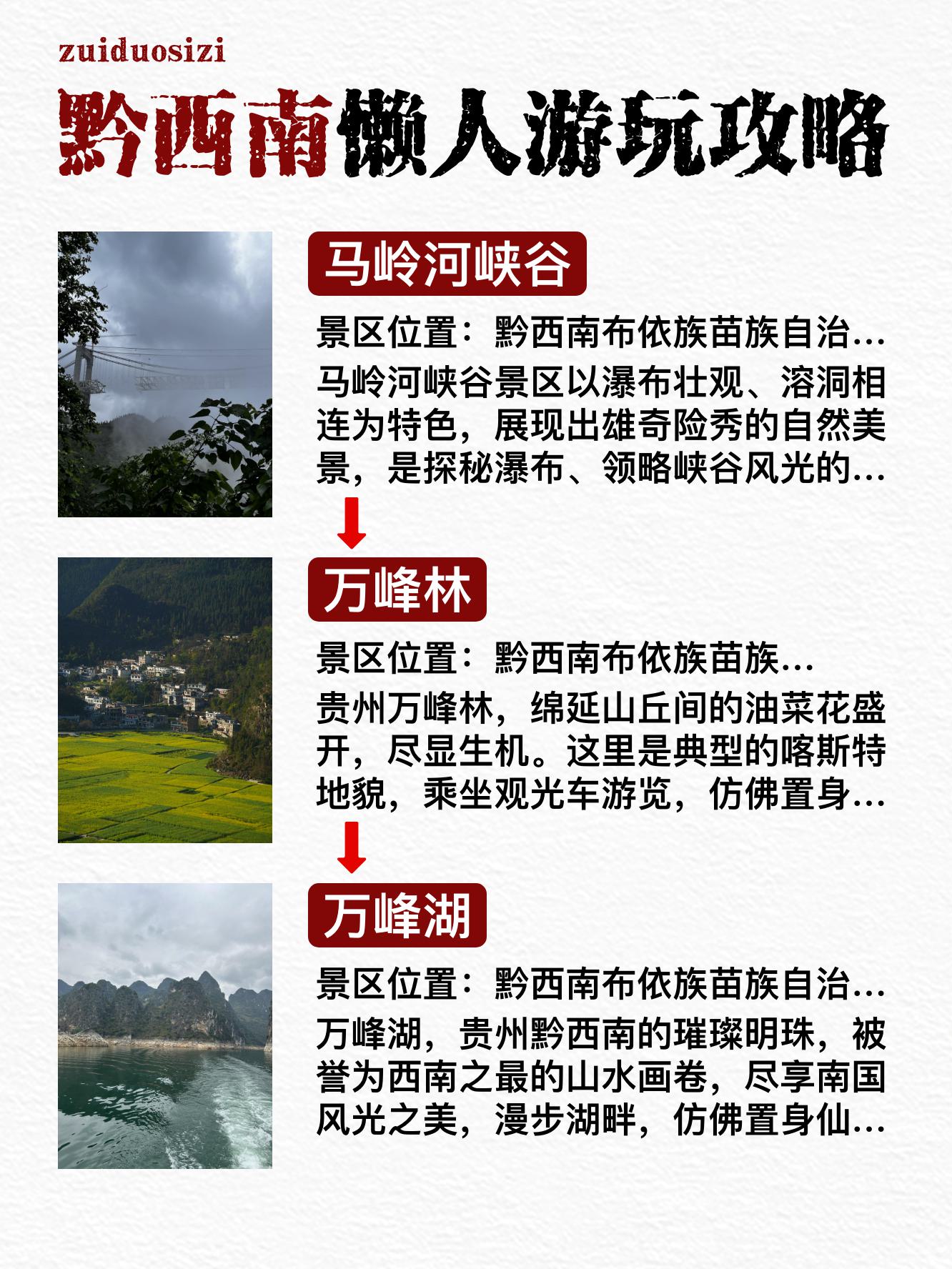 黔西南旅游景点介绍图片